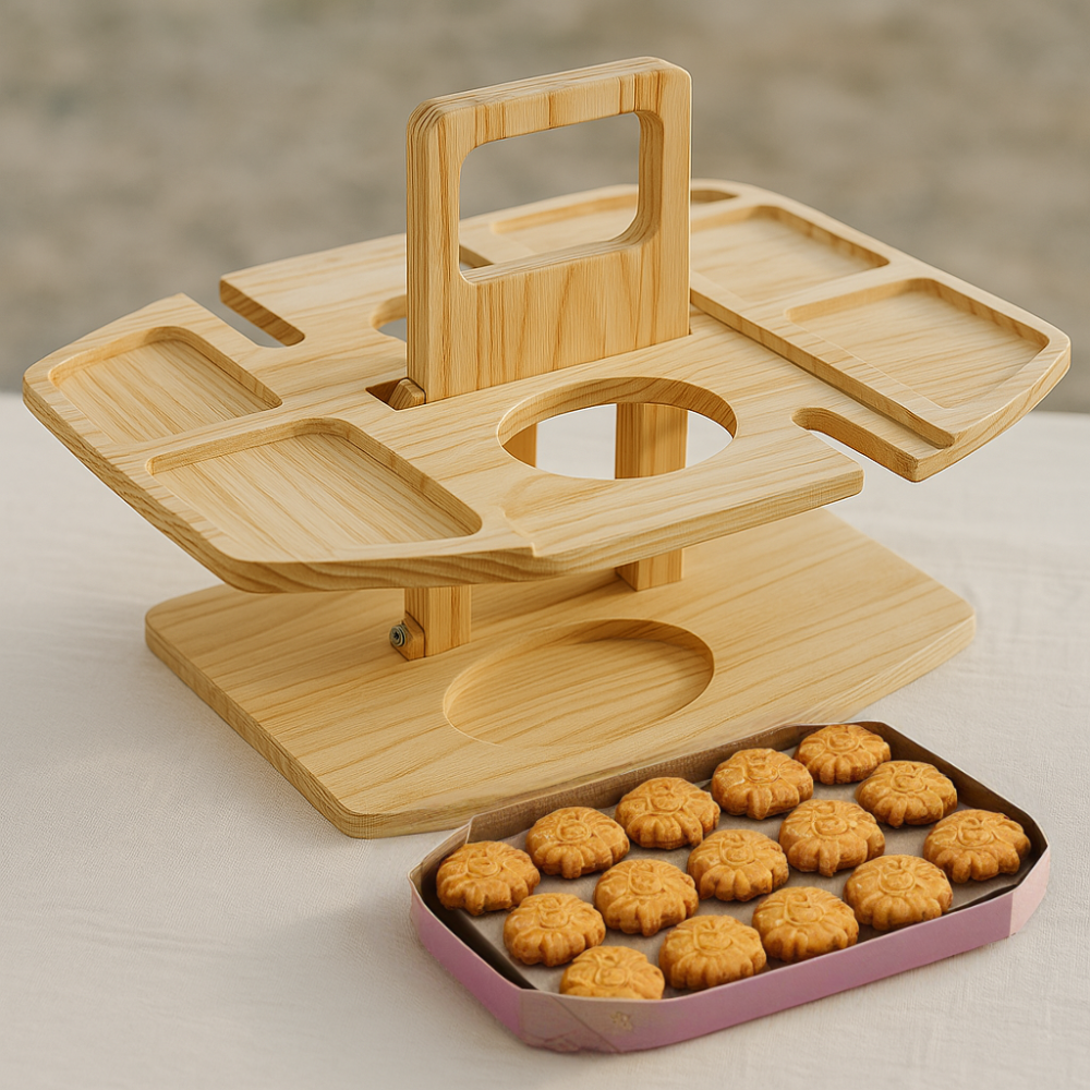 Tragbarer Picknicktisch aus Holz – WineNest