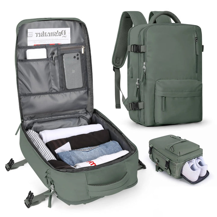 Multifunktionaler Damenrucksack 35 L mit USB-Anschluss