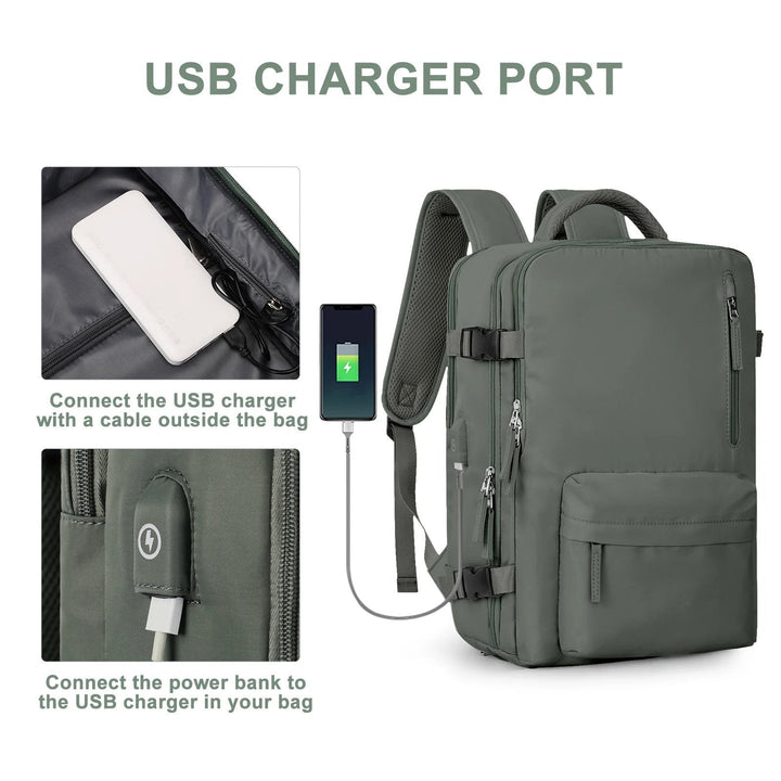 Multifunktionaler Damenrucksack 35 L mit USB-Anschluss