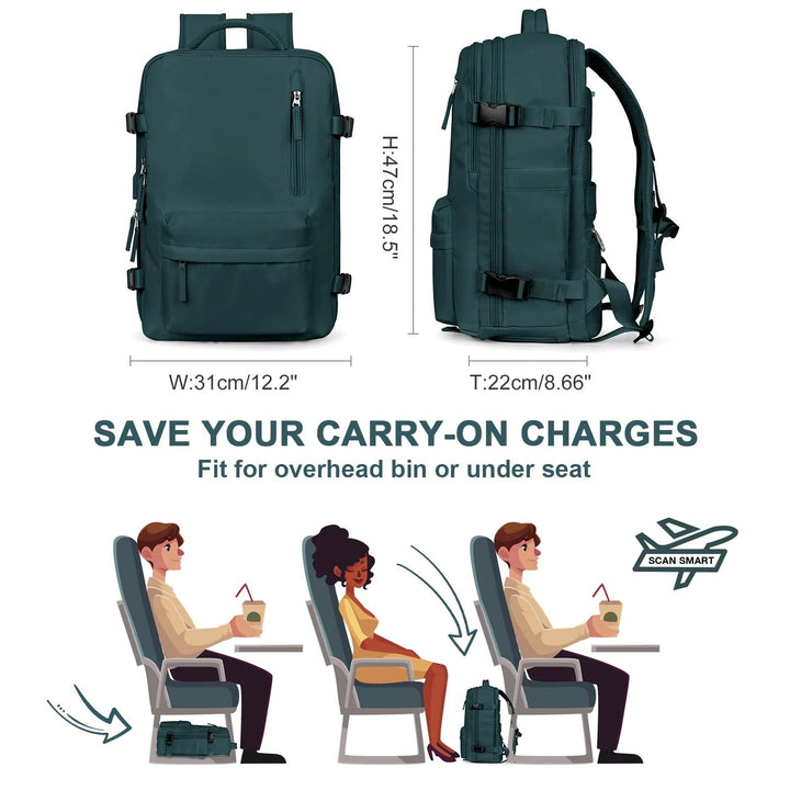 Multifunktionaler Damenrucksack 35 L mit USB-Anschluss