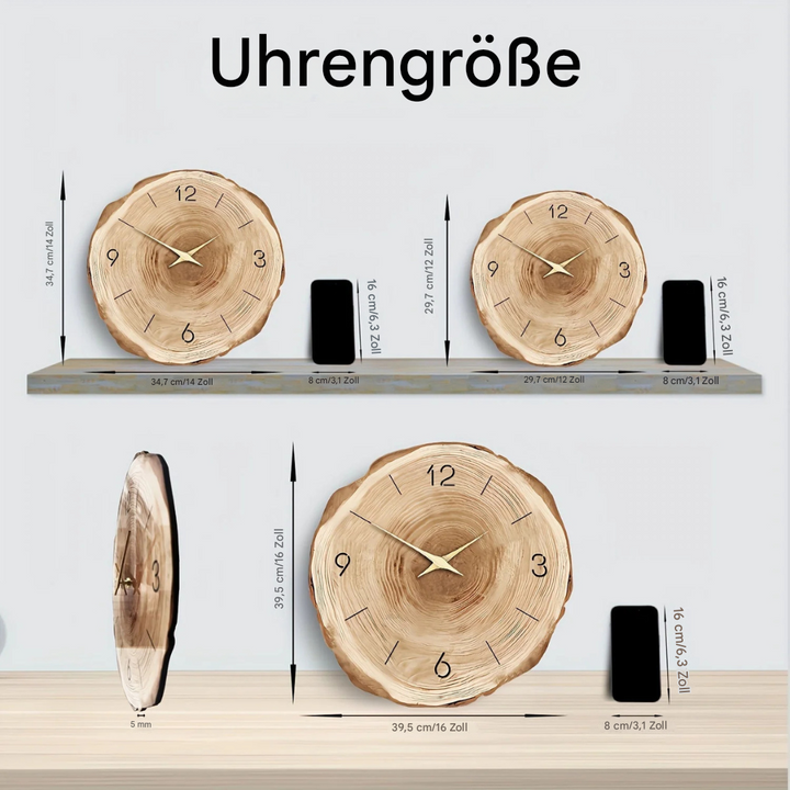 Leise Wanduhr aus Holz