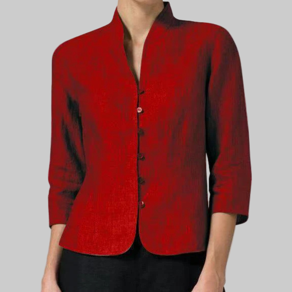 Damen Stehkragenbluse