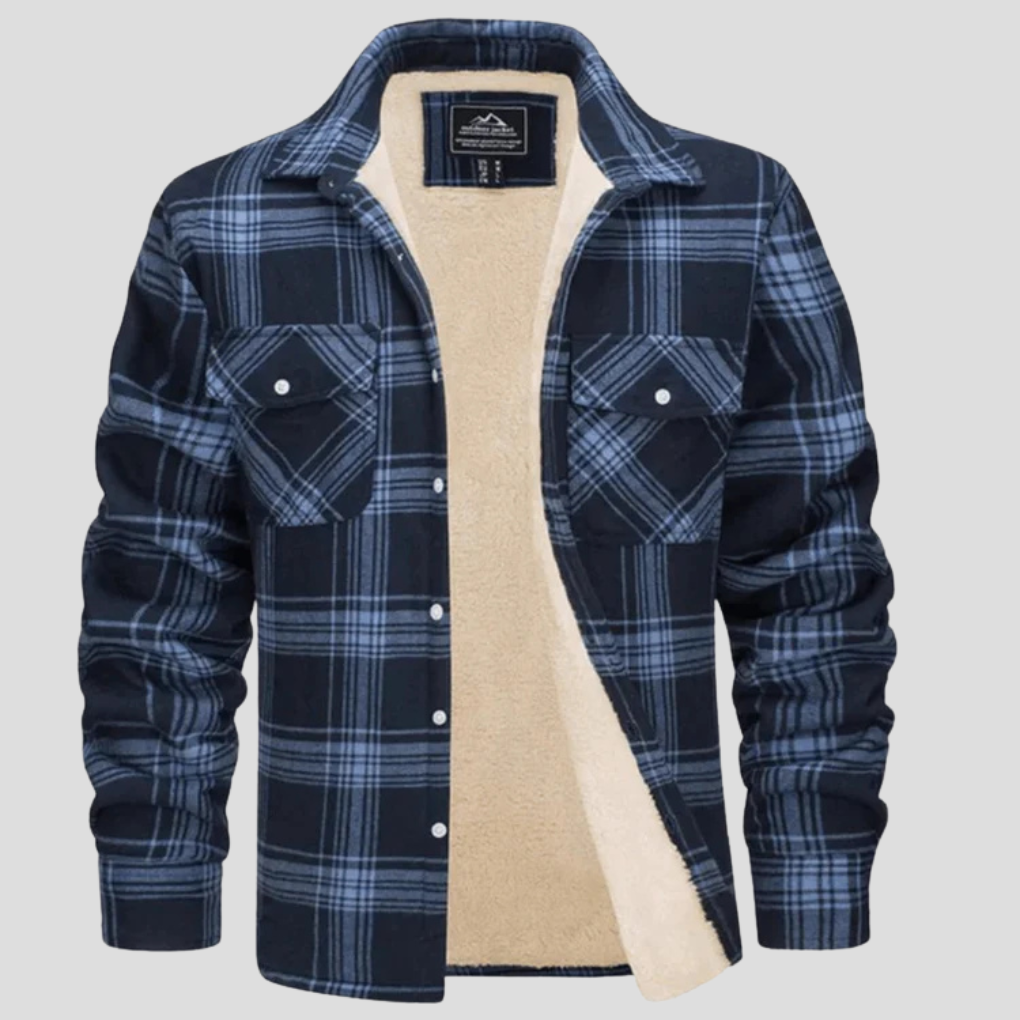 Karierte Jacke mit Fleecefutter für Herren