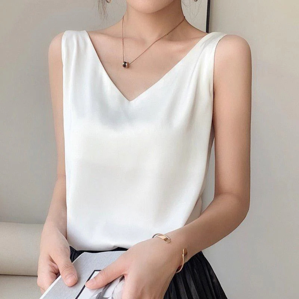 Tanktop mit Seidenriemen
