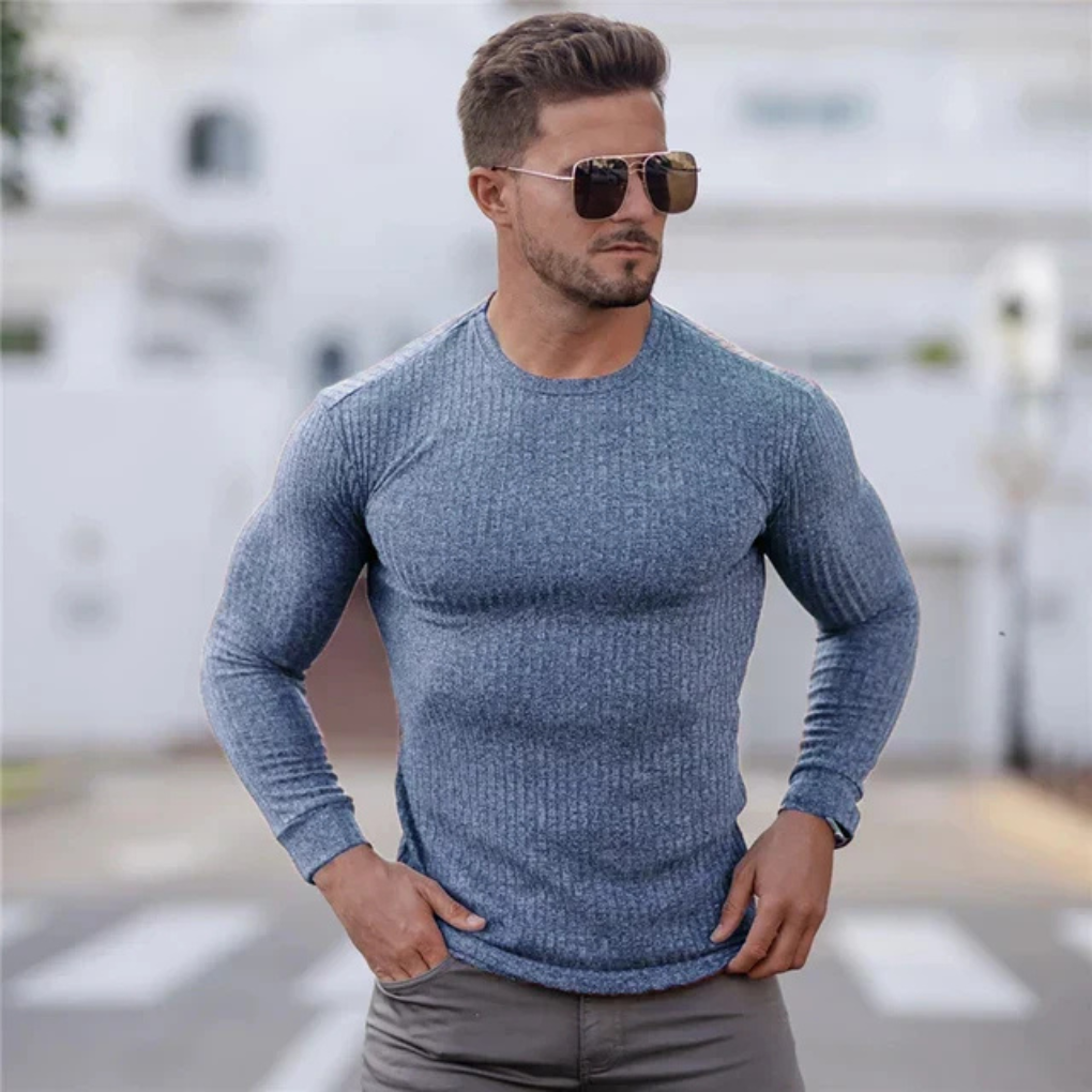Strickpullover mit Rundhalsausschnitt für Herren