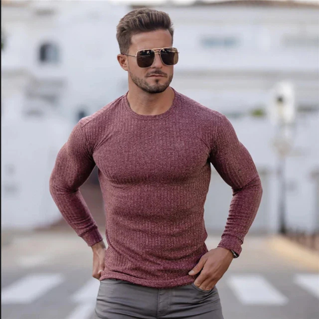 Strickpullover mit Rundhalsausschnitt für Herren