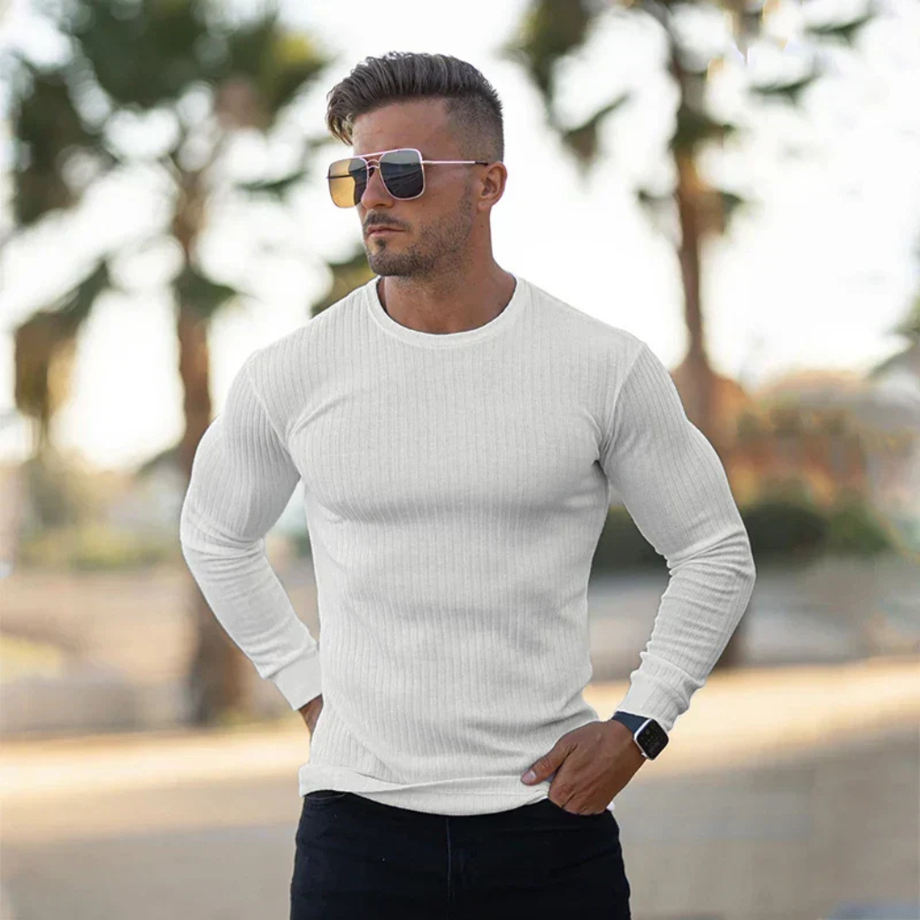 Strickpullover mit Rundhalsausschnitt für Herren