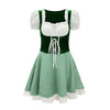 Kurzes Oktoberfest Dirndlkleid mit Karomuster und Spitzenapplikation
