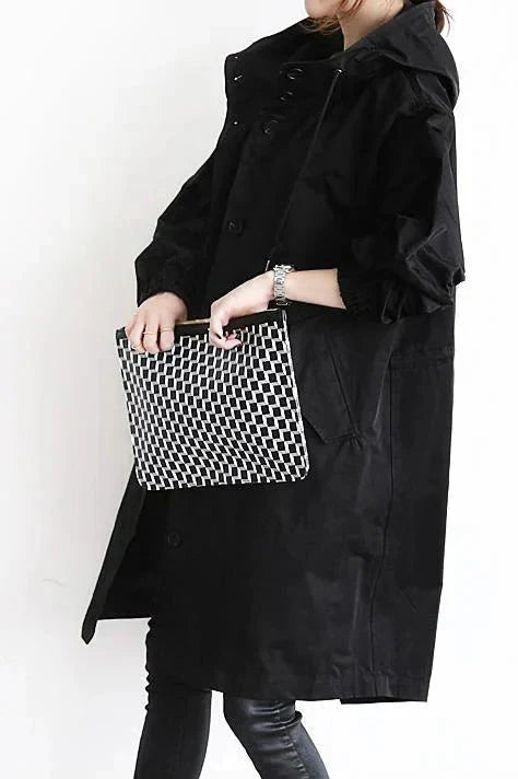 Übergrosser wasserdichter Trenchcoat mit Kapuze