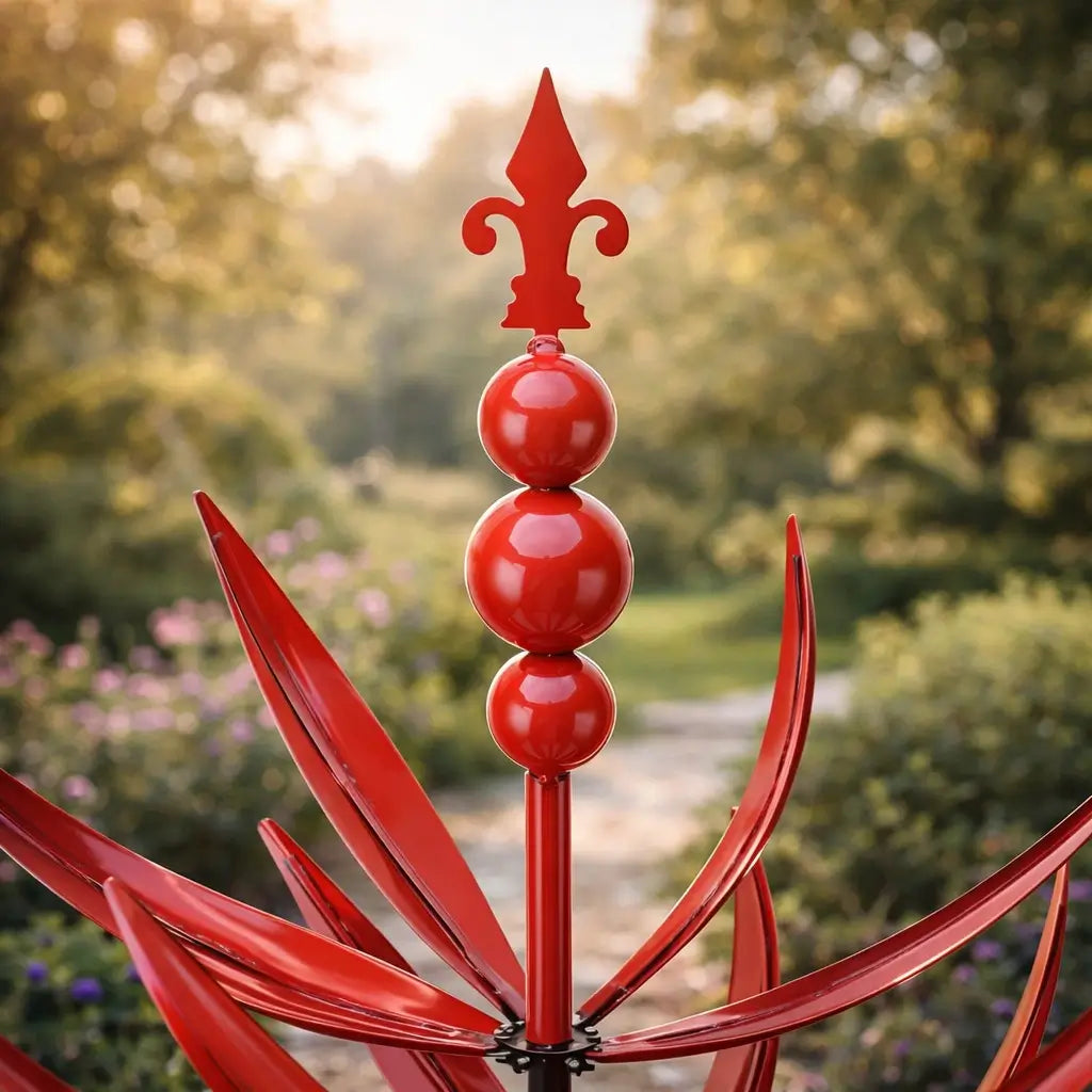 Wetterfahne: Metall-Lotus-Windspinner – rostbeständige Gartendekoration