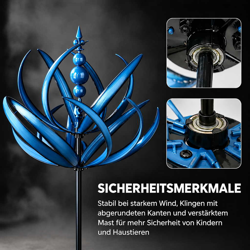 Wetterfahne: Metall-Lotus-Windspinner – rostbeständige Gartendekoration