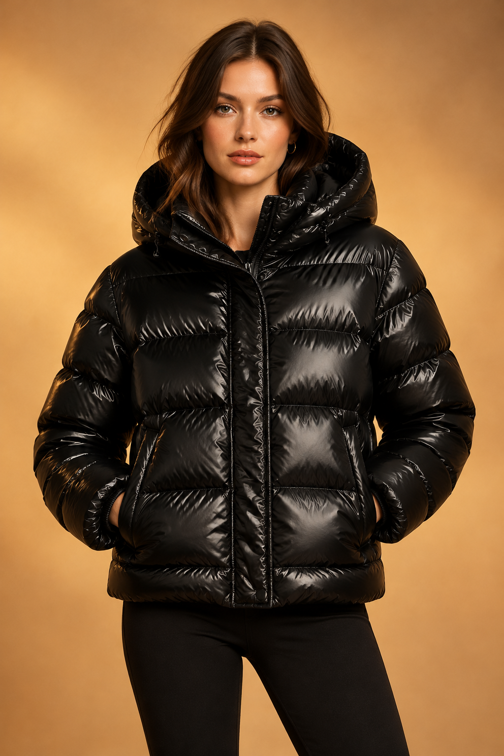 Damen-Winterjacke mit fester Kapuze