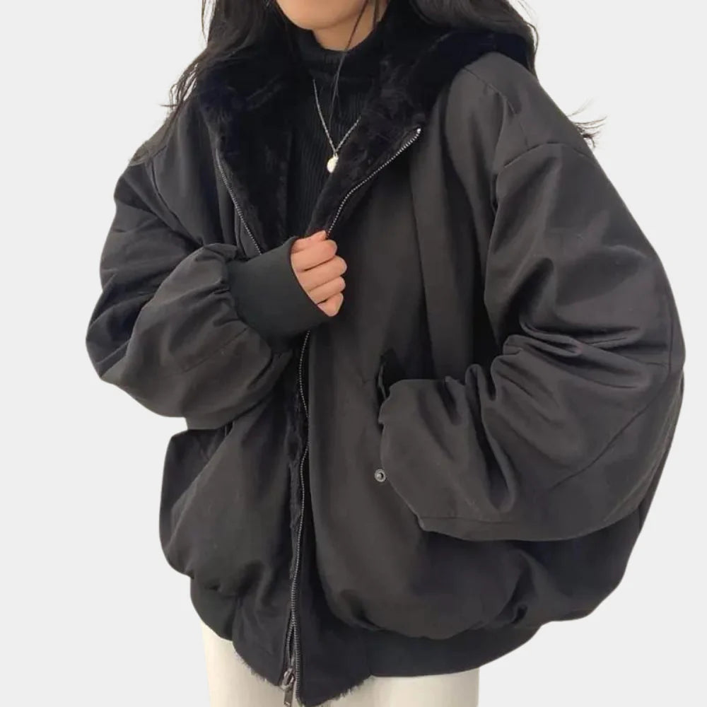2-in-1 Damen Wintermantel mit Kapuze