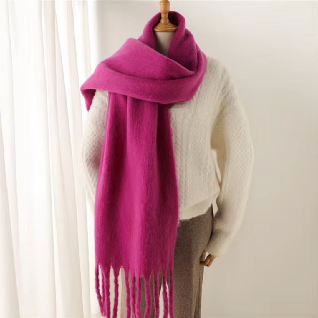 Winterschal mit Fransen im Pashmina-Design