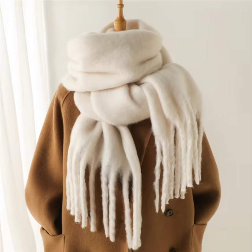 Winterschal mit Fransen im Pashmina-Design