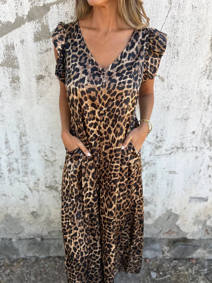 Zayla Leoparden-Jumpsuit mit lockerem Schnitt