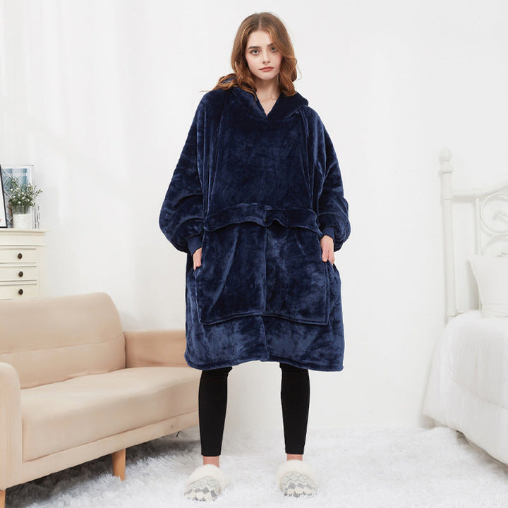 Beheizte Oversize-Hoodie-Decke aus Sherpa mit 3 Stufen