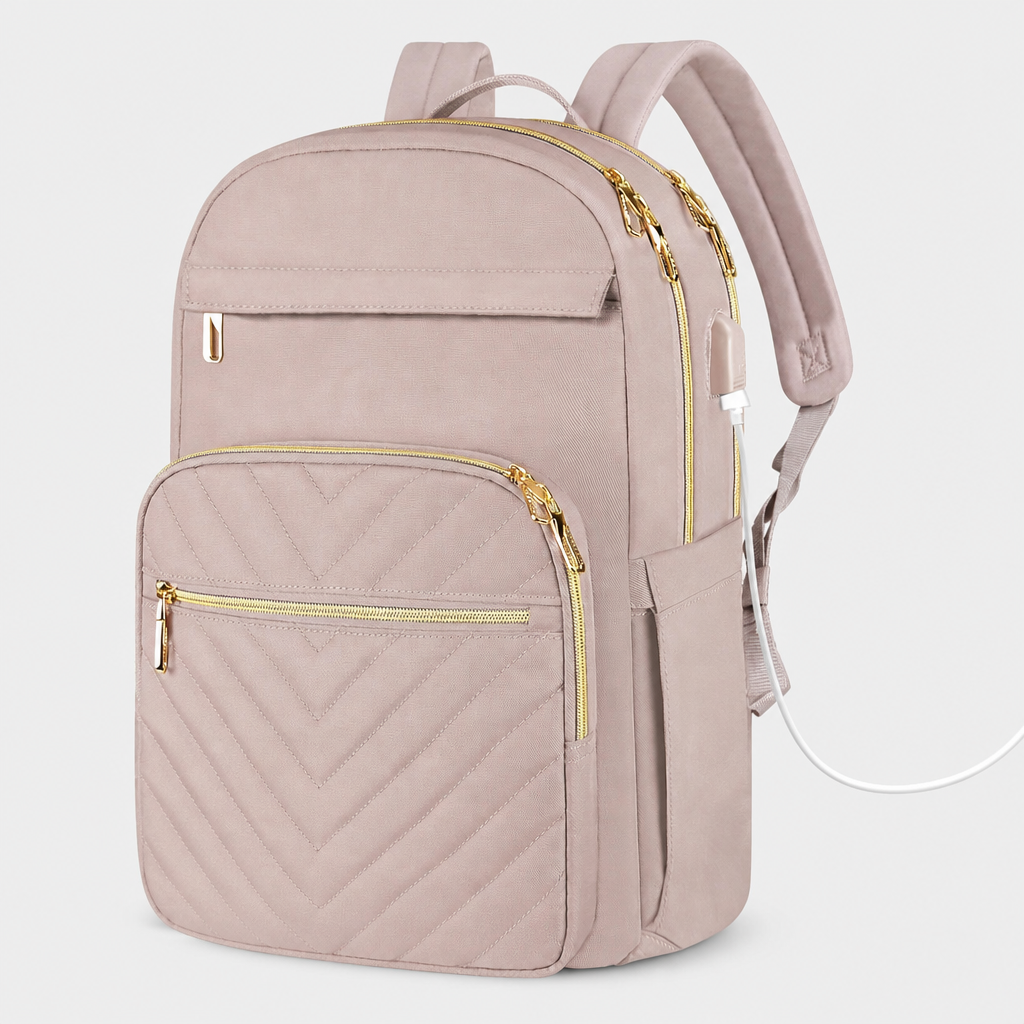 Stilvoller Tech-Rucksack für Damen – USB & 15,6" – Carriro