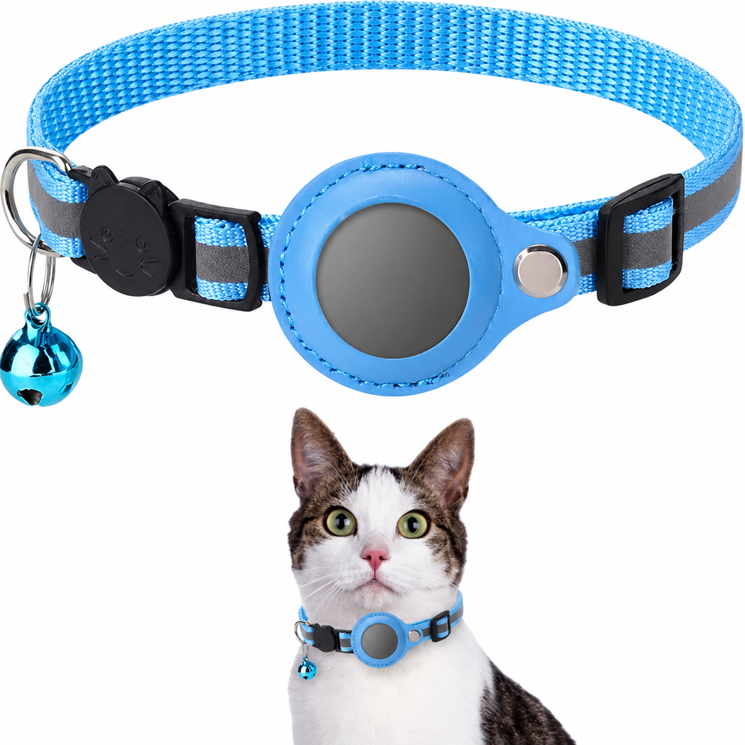 Katzenhalsband mit GPS und Reflexstreifen, Verstellbar