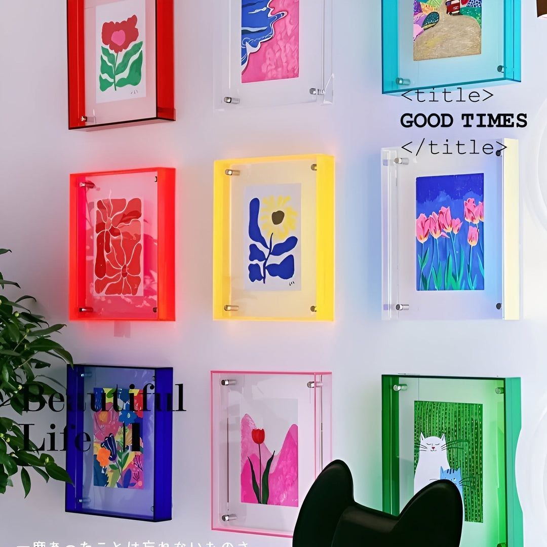 Neon Acryl Bilderrahmen – Retro-80er-Jahre-Stil, moderner dekorativer Fotorahmen