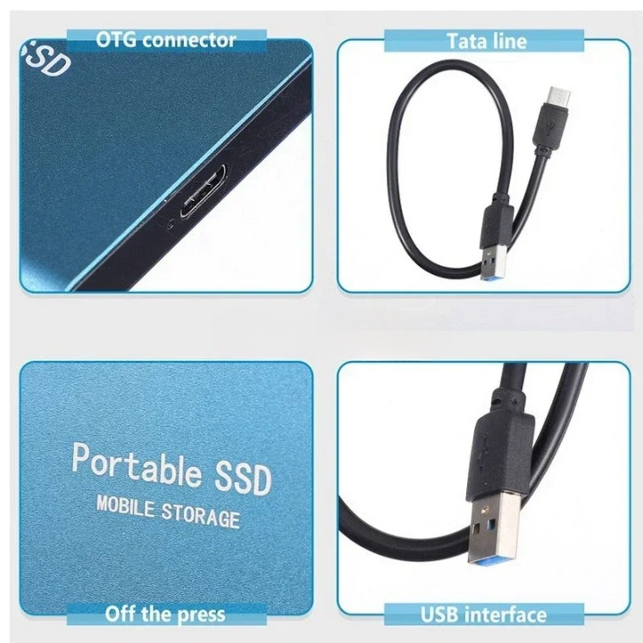 Tragbarer High‑Speed‑SSD‑Speicher, USB‑C, 1050 MB/s (64 GB)