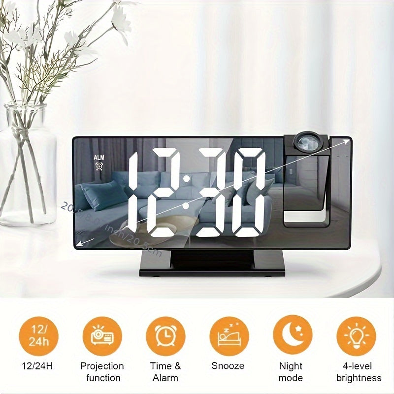 Digitaler Wecker mit Projektion – Großes LED-Display und multifunktionale Weckfunktion