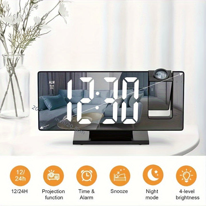 Digitaler Wecker mit Projektion – Großes LED-Display und multifunktionale Weckfunktion
