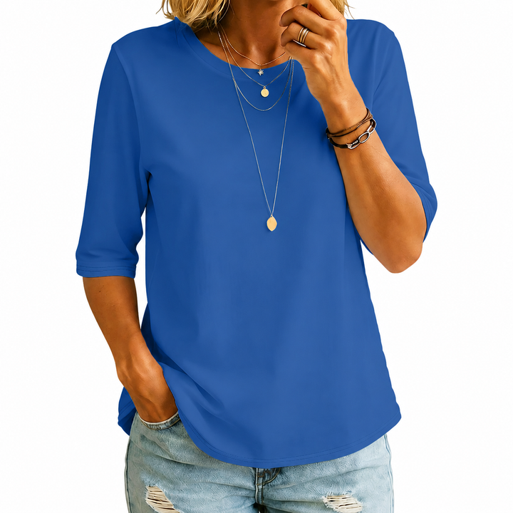 Comfort Coverage-T-Shirt mit länger geschnittenen Halbärmeln