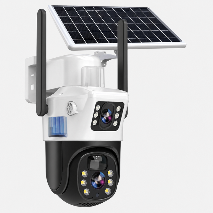 Solar-Überwachungskamera 4K mit Doppelobjektiv – Solvexa