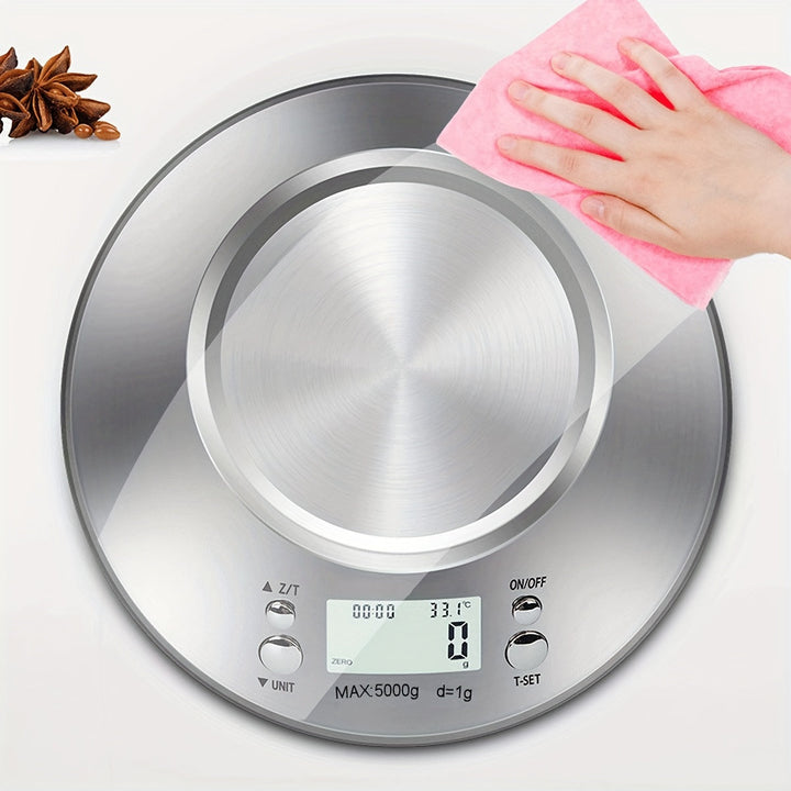 Digitale Küchenwaage mit Edelstahlschüssel – Präzision mit Temperatursensor und Timer-Funktion zum Kochen und Backen