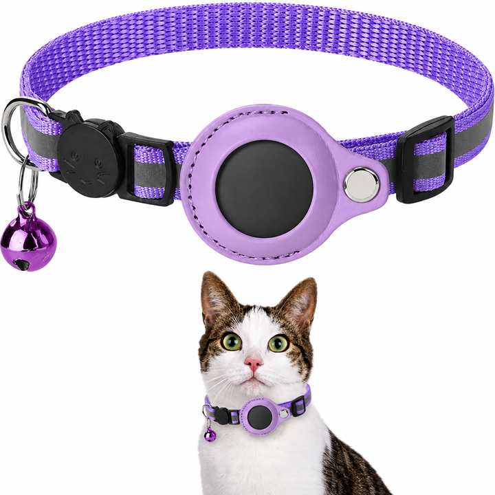 Katzenhalsband mit GPS und Reflexstreifen, Verstellbar