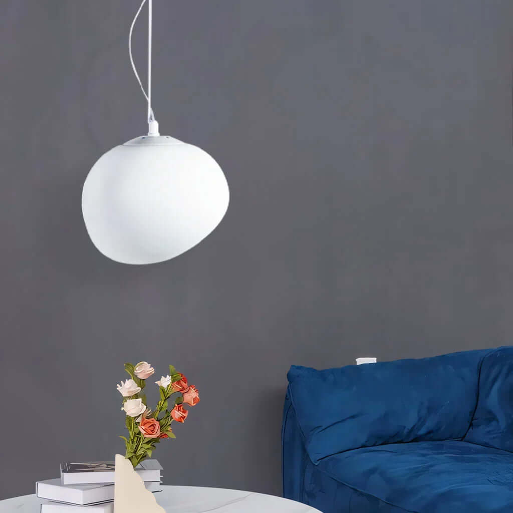 Pendelleuchte aus weißem Stein - Modern und minimalistisch