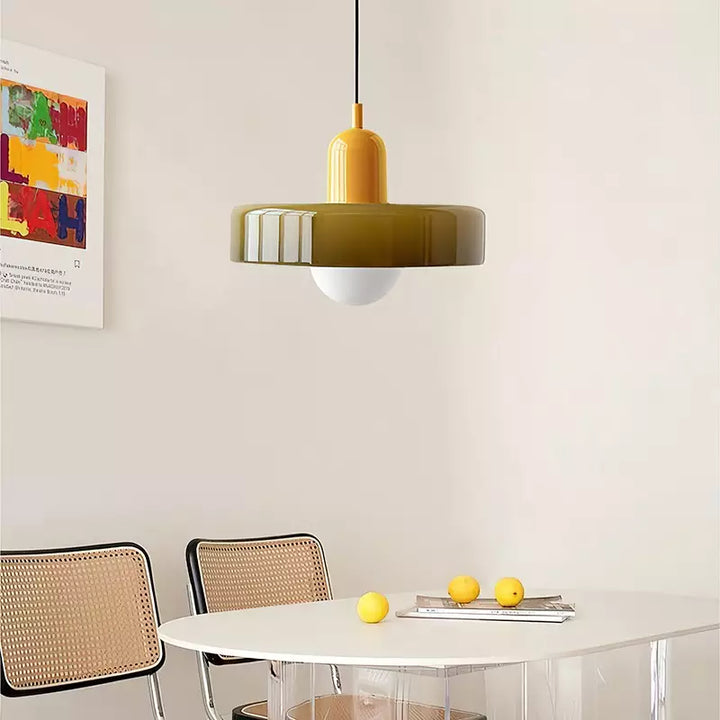 Bunte Hängeleuchte im Bauhaus-Stil - StiloGlas