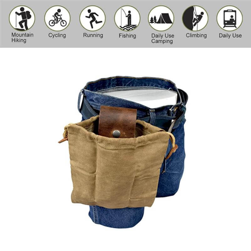 Leder-Waxed-Canvas-Beutel