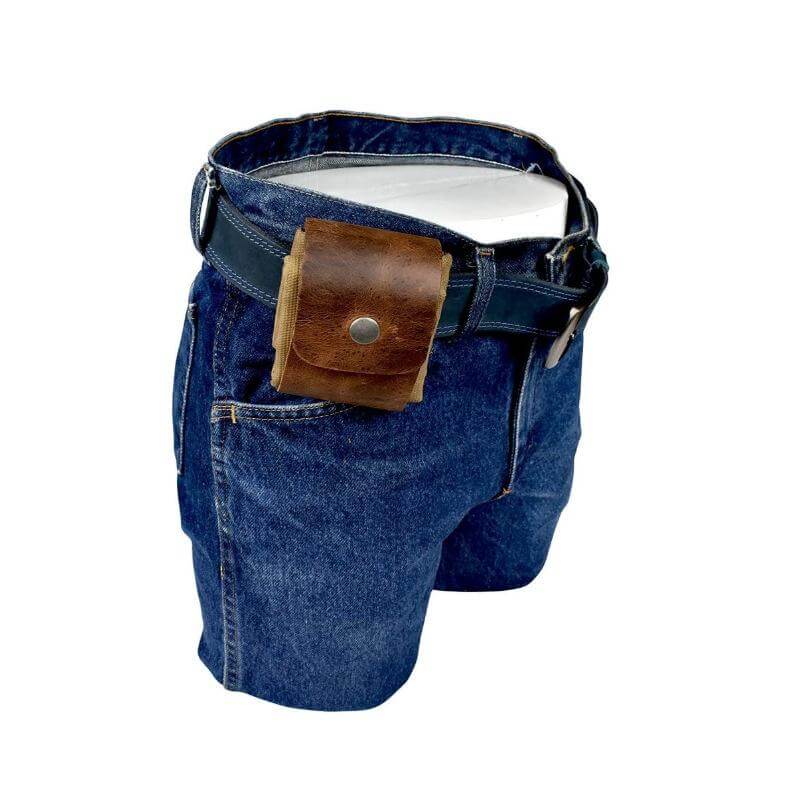 Leder-Waxed-Canvas-Beutel