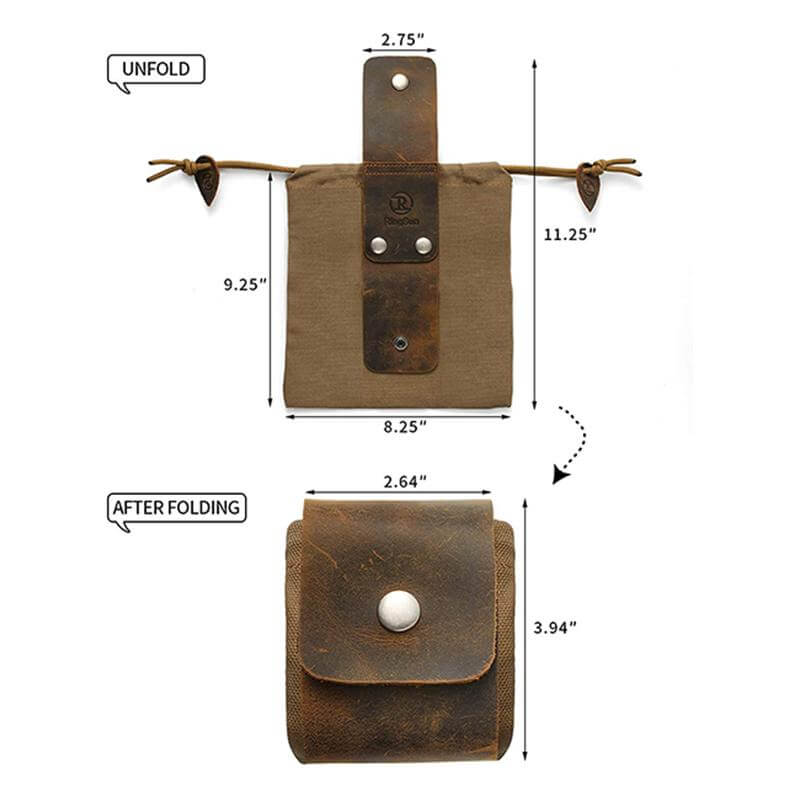 Leder-Waxed-Canvas-Beutel
