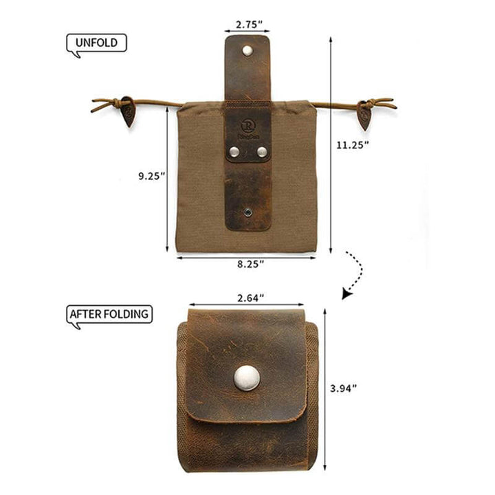 Leder-Waxed-Canvas-Beutel