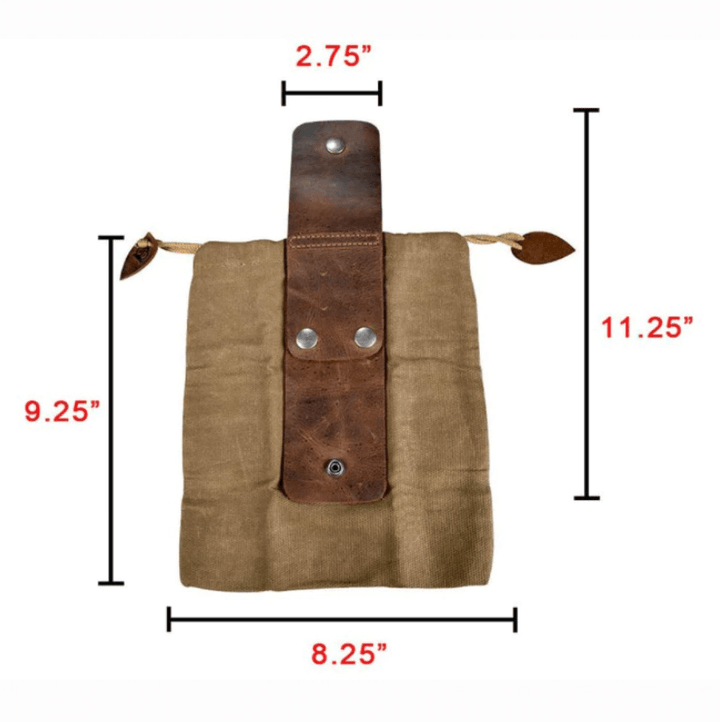Leder-Waxed-Canvas-Beutel