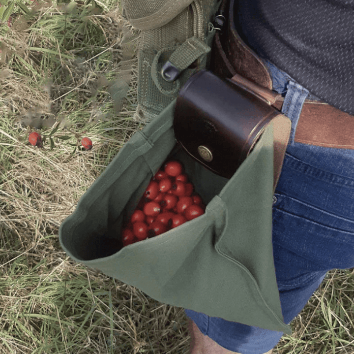 Leder-Waxed-Canvas-Beutel