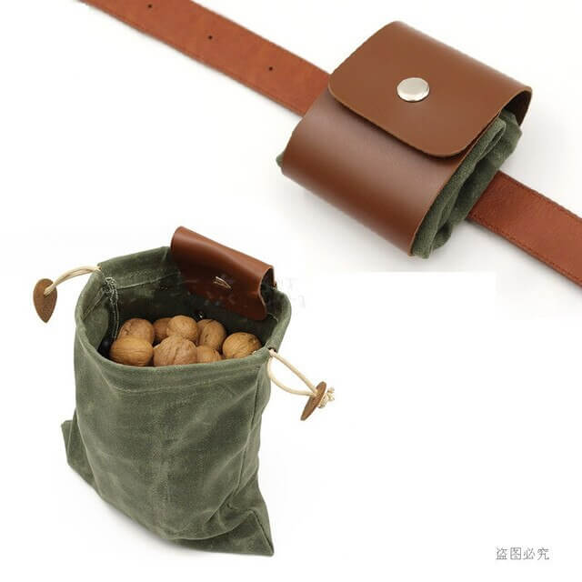 Leder-Waxed-Canvas-Beutel