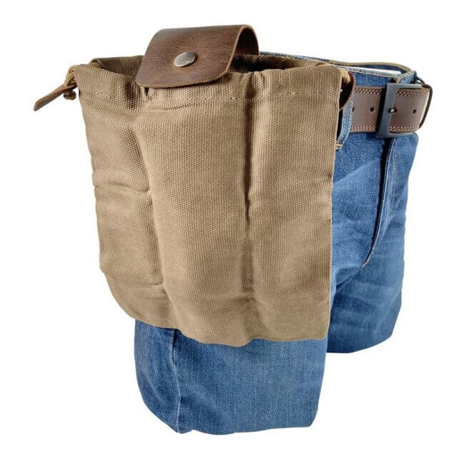 Leder-Waxed-Canvas-Beutel