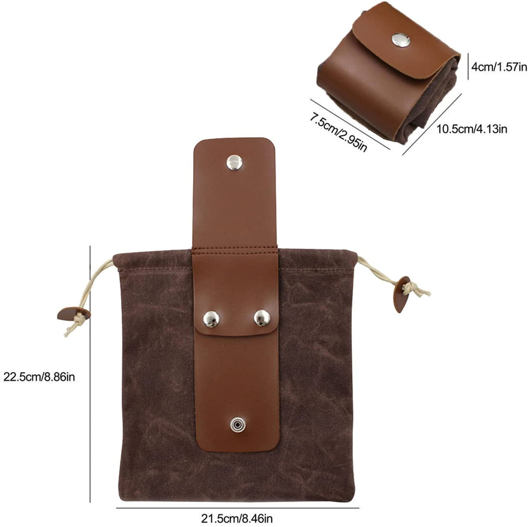 Leder-Waxed-Canvas-Beutel