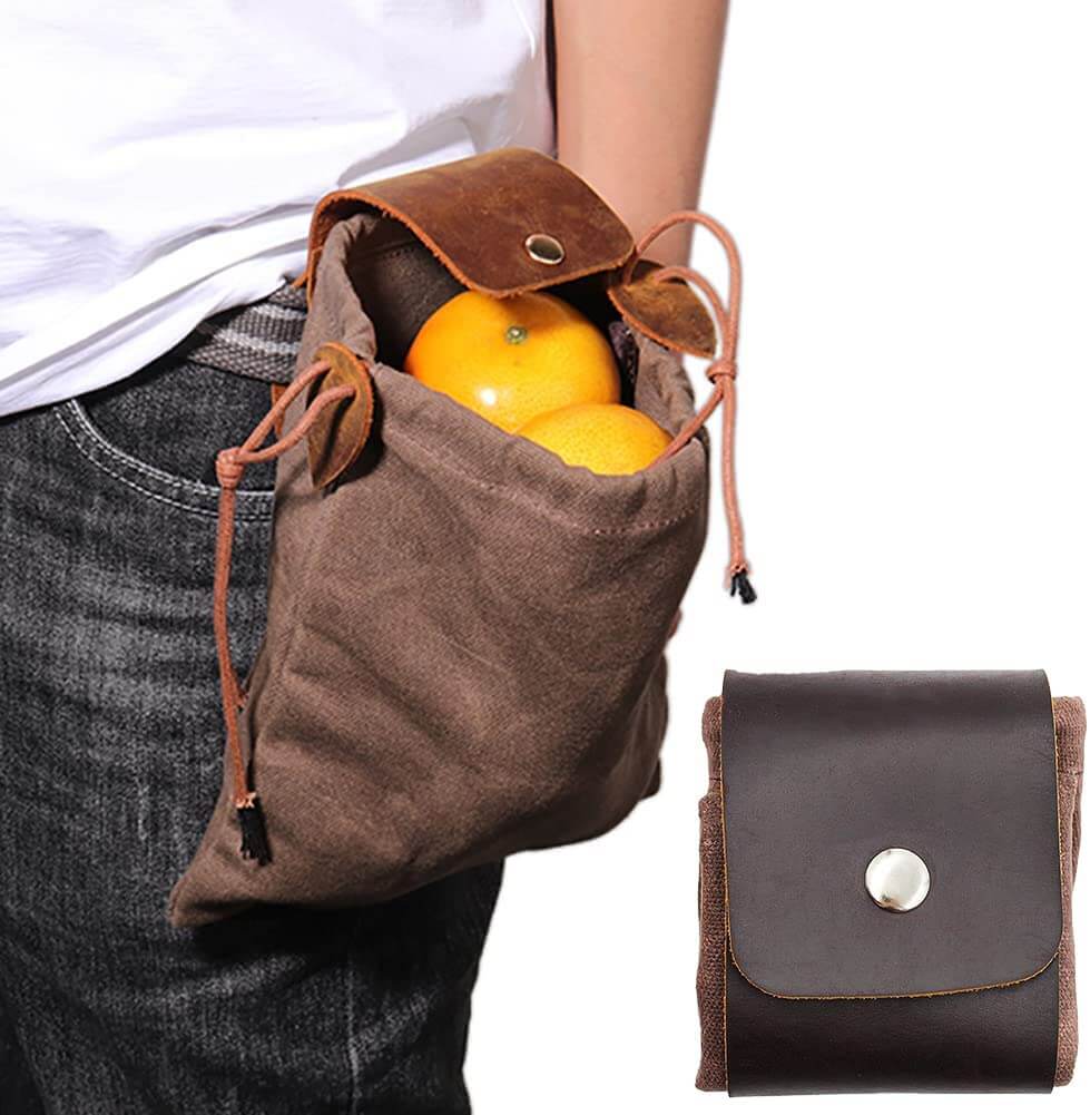 Leder-Waxed-Canvas-Beutel