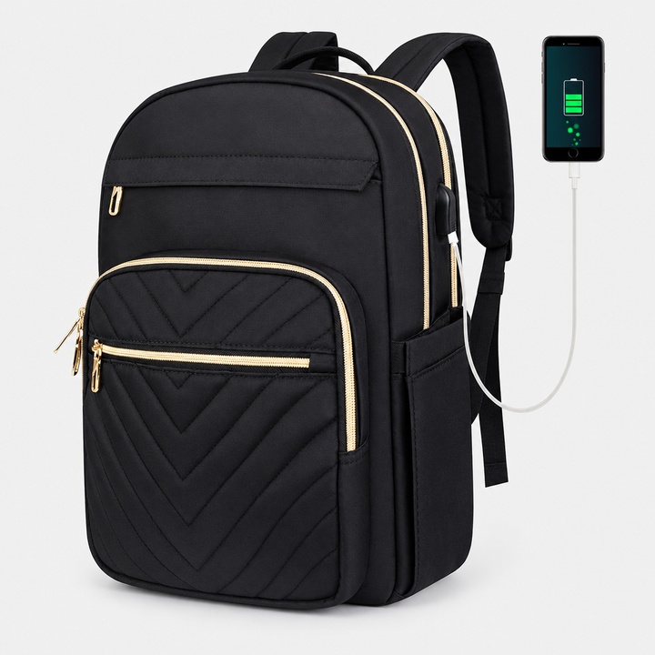 Stilvoller Tech-Rucksack für Damen – USB & 15,6" – Carriro