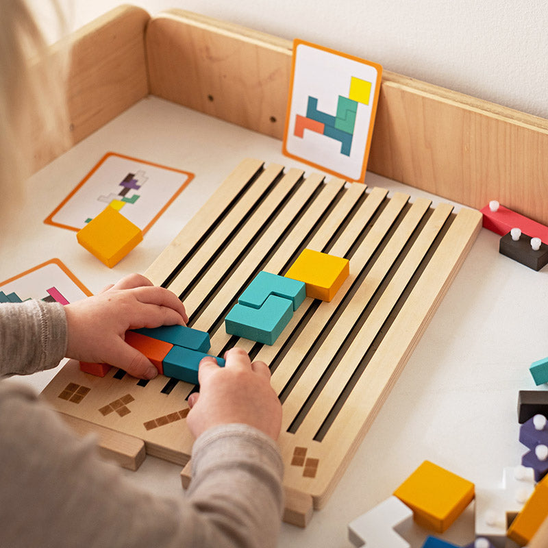 Holz-Tetris-Puzzlespiel - Gehirnrätsel, das mit Ihrem Kind mitwächst