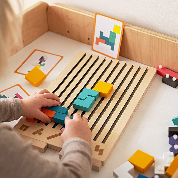 Holz-Tetris-Puzzlespiel - Gehirnrätsel, das mit Ihrem Kind mitwächst