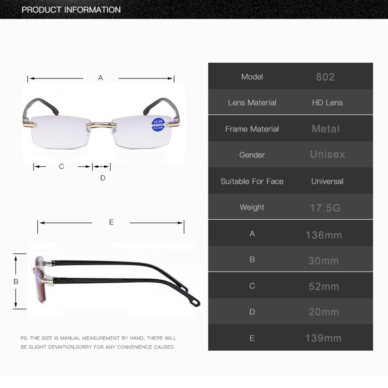 Multifokale Lesebrille mit Blaulichtfilter – VisionPlus