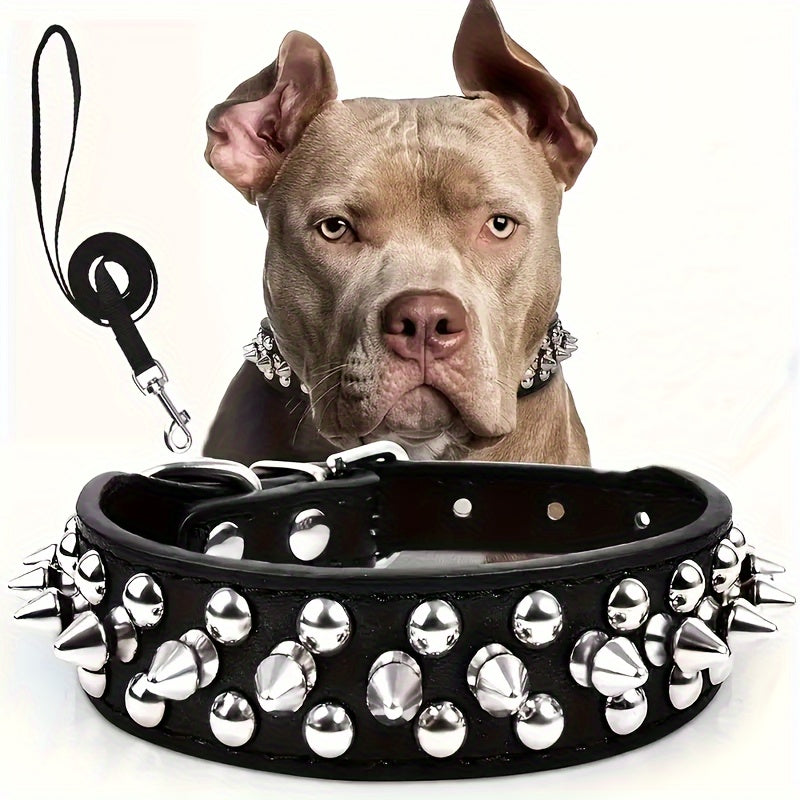 Verstellbares Hundehalsband mit Spikes - Robust und Sicher für Große Hunde