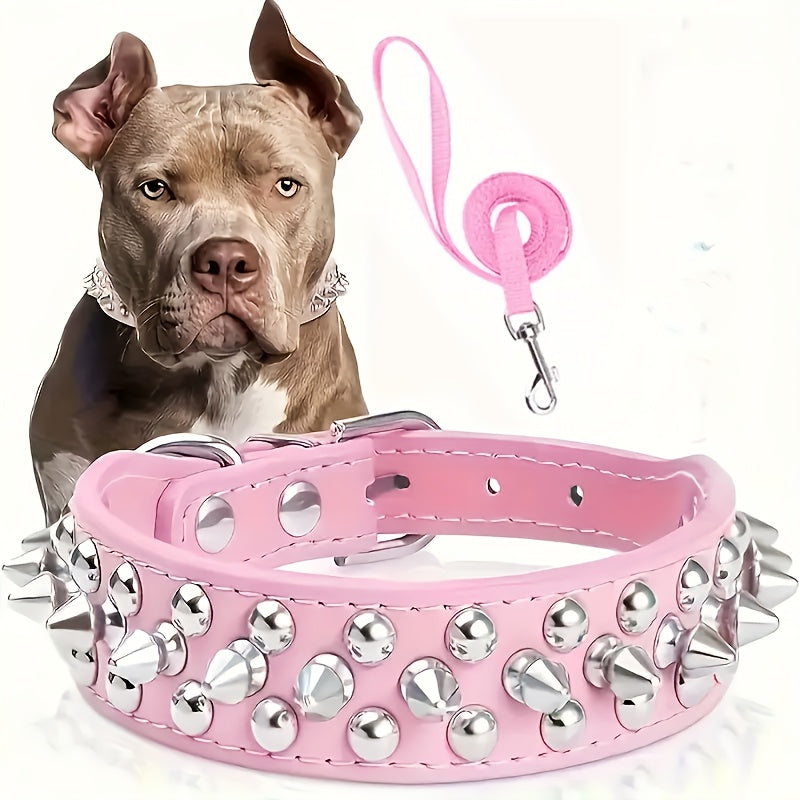 Verstellbares Hundehalsband mit Spikes - Robust und Sicher für Große Hunde