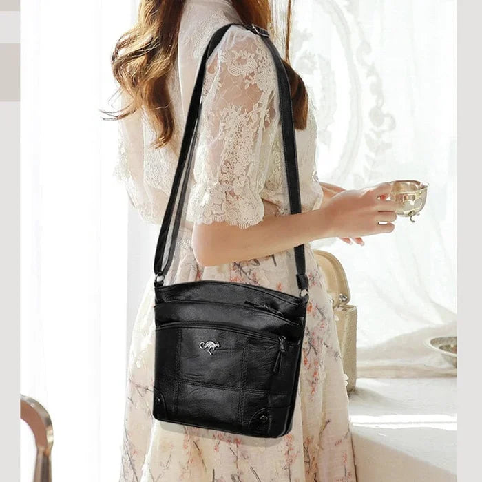 Elegante Schultertasche aus Leder für Damen – Sabrina